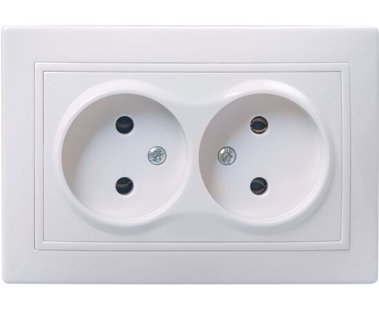 Power socket without grounding IEK ERK23-K01-10-DM 2 white