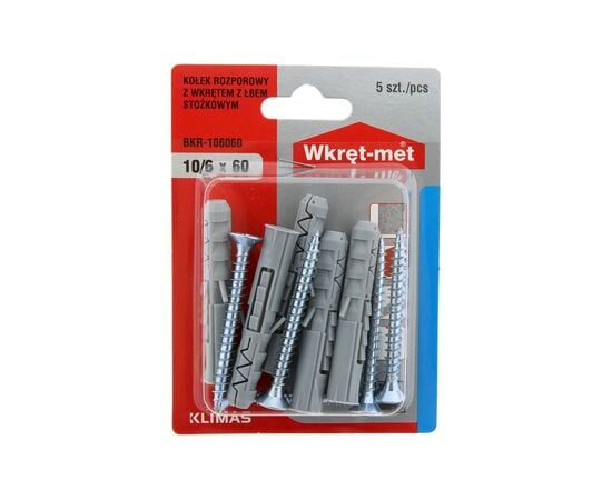 Dowel with screw Wkret-met BKR-106060 10x60 mm 5 pcs