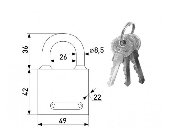 Padlock Soller ВС-50-SL 50 mm