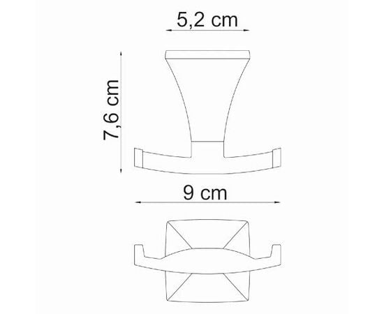 Крючок двойной Wasserkraft Wern 2523D 5.2x7.6x9 см