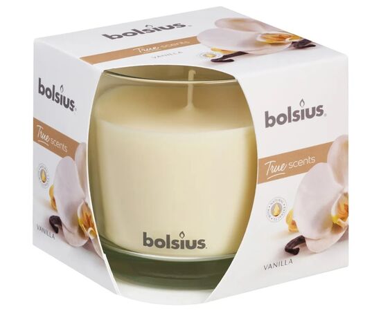 Candle in glass with aroma vanilla Bolsius 95/95