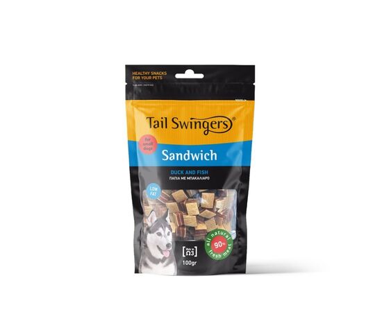 Лакомство для собак Pet Interest Tailswingers Sandwich Small Bites утка и рыба 100 г