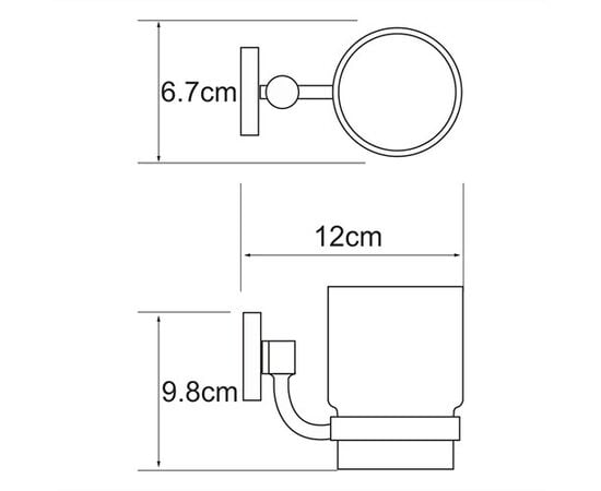 ჭიქა კბილის ჯაგრისისთვის Wasserkraft Rhein 6228 6.7x12x9.8 სმ