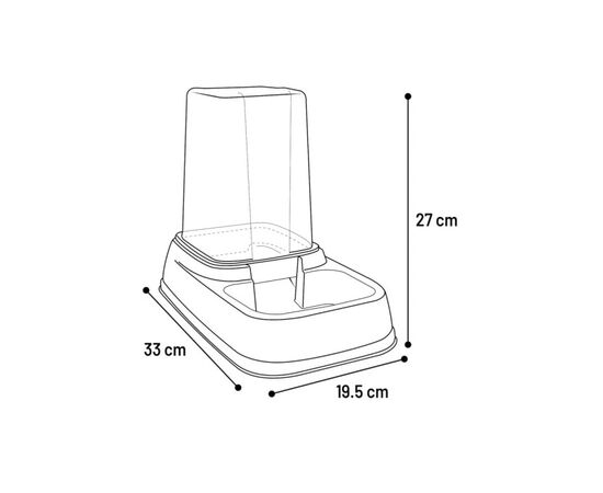 ცხოველის ავტომატური დისპენსერი წყლის და საკვების Flamingo VEDI TAUPE 3,4ლ 19,5x33x27სმ