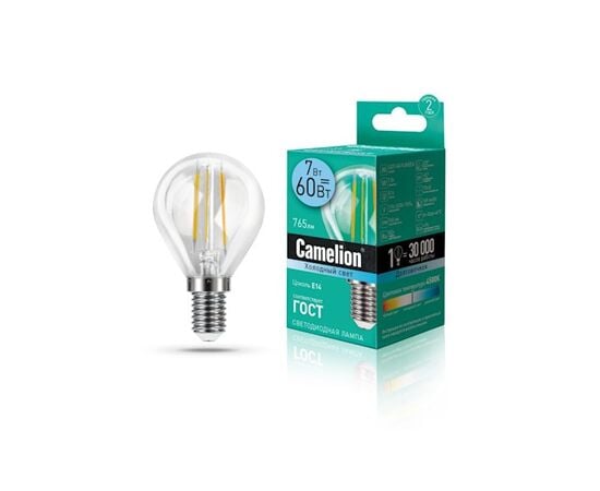 Филаментная светодиодная LED лампа Camelion 7W E14