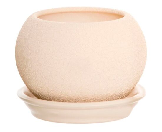 Ceramic flower pot Oriana Shar silk beige 7.5x8.5 cm 0.4 l