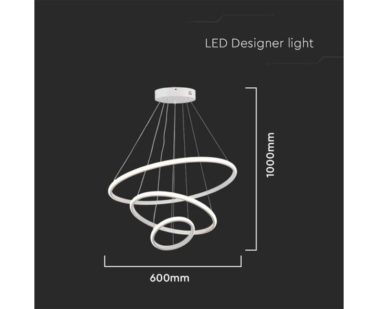 Hanger V-TAC LED 32W 3000K 3880Lm white 8018