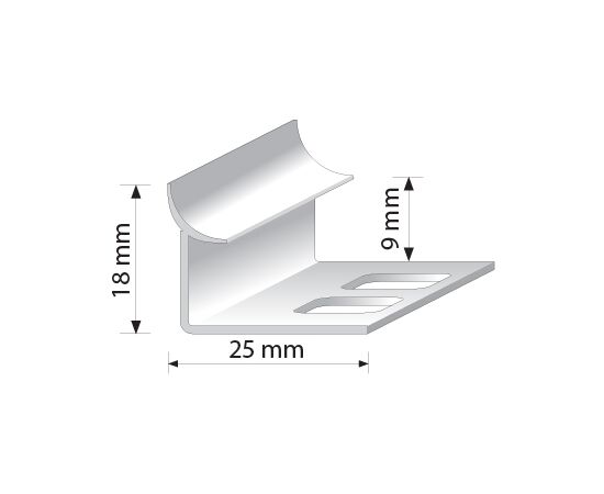 Aluminum profile inside SALAG A03961 9mm/2,5m natural anoda