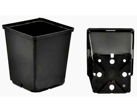 Plastic pot 6x5,5 (black) with drainage system