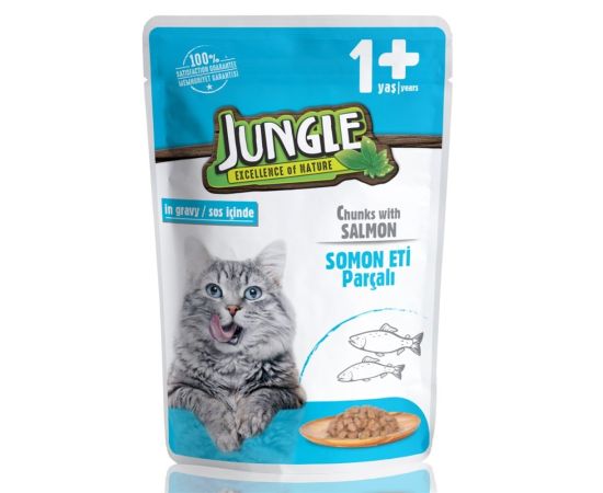 Корм мокрый для кошек Jungle лосось 100гр