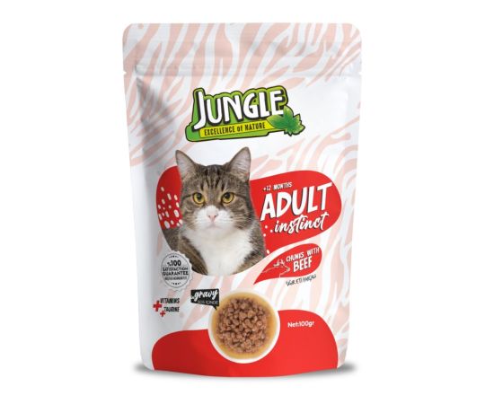 Корм мокрый для кошек Jungle говядина 100гр