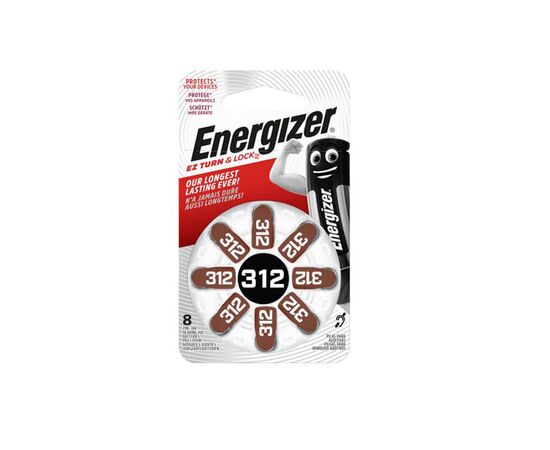 Batteries Energizer hearing aid HA312 8 pcs Zinc Air