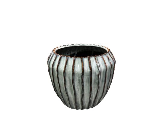 Горшок керамический Mega Collections Ide Rib Cone Pot Ice D18.5H16