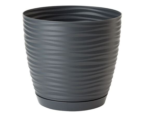 Plastic flower pot with a stand FORM PLASTIC Sahara petit 3010-014 Ø13 anthracite