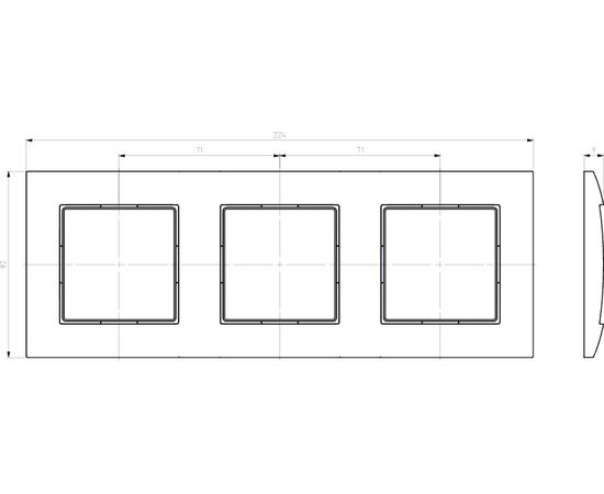 Frame Ospel Aria R-3U/33 3 sectional black