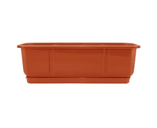 Balcony Flower Pot Plastic with a stand DAMA 100x18 (terracotta)