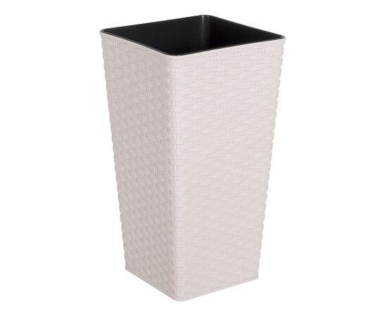 Flowerpot plastic Aleana Rotang 22x22x41,5cm white rose