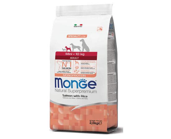 Dry dog food for adults salmon and rice Monge 2.5 kg