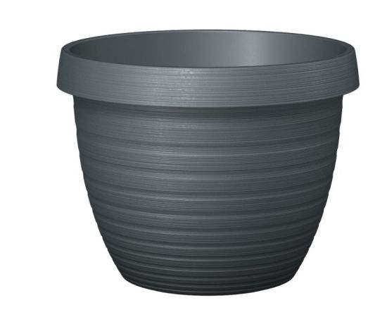 Outdoor plastic pot Scheurich Metallic grey