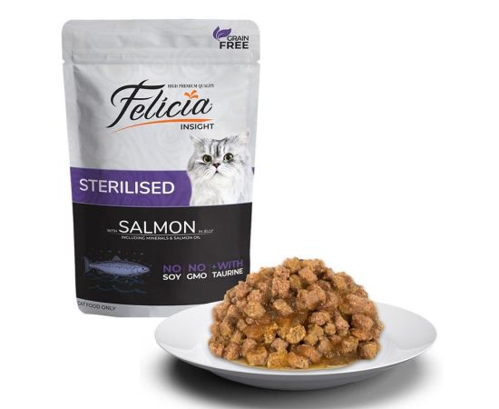 Wet food for sterile cat Felicia salmon 85gr