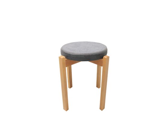 Stool "Mtkvari" wooden gray seat 39x39x46 cm