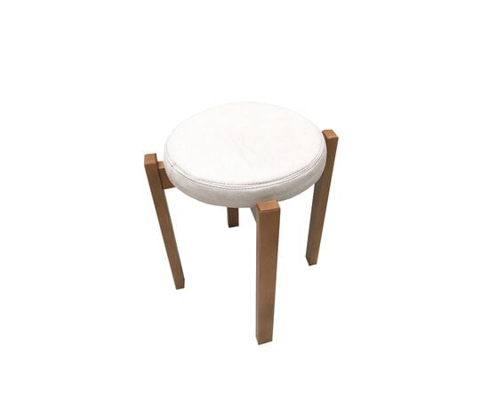 Stool "Mtkvari" wooden beige seat 39x39x46 cm