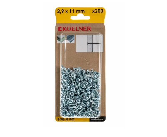 Screw with drill phosphated with cylinder head galvanized Koelner 3,9x11 200 pcs B-WS-3911OC