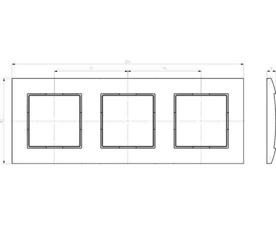 Frame Ospel Aria R-3U/70 3 sectional gray matt