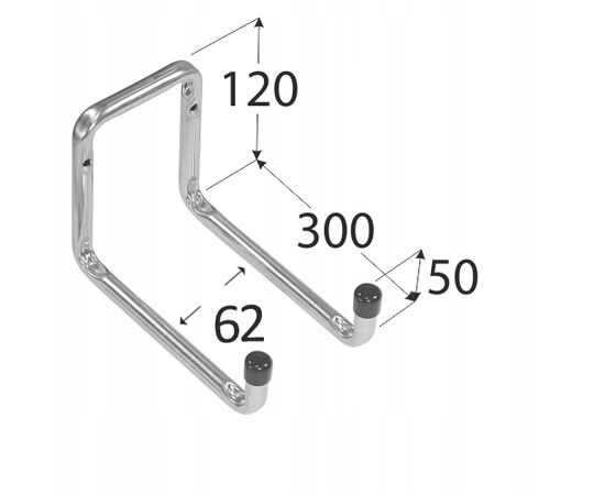 კაუჭი ორმაგი Domax H2U220 120x300x50 მმ