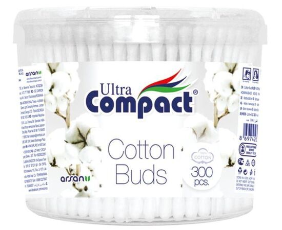 Cotton buds cylinders Compact 300 pcs