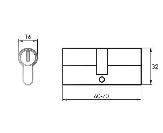 Cylinder Soller F5 70 profile key chrome