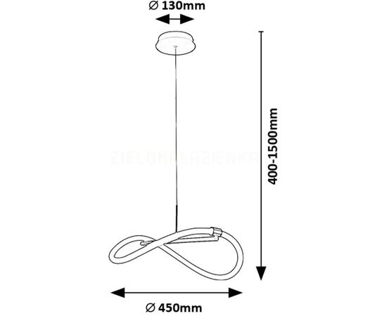 Pendant Rabalux Serena LED 15W 4000K h1500 L450 black white