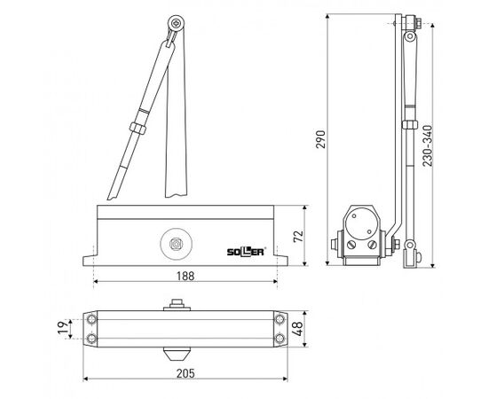 Door closer Soller №501 80-100 kg brown