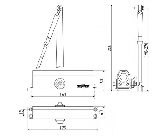 Door closer Soller №301 40-50 kg brown