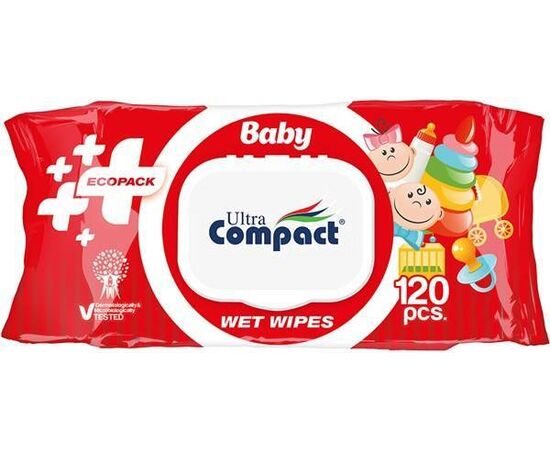 Детские влажные салфетки Compact 120 шт