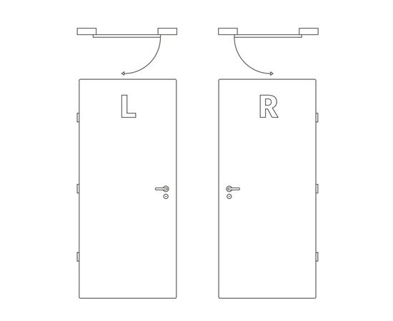 Metal door external opening SL15 Right 1200x2200mm 1.5/1.0mm MDF 10/10mm