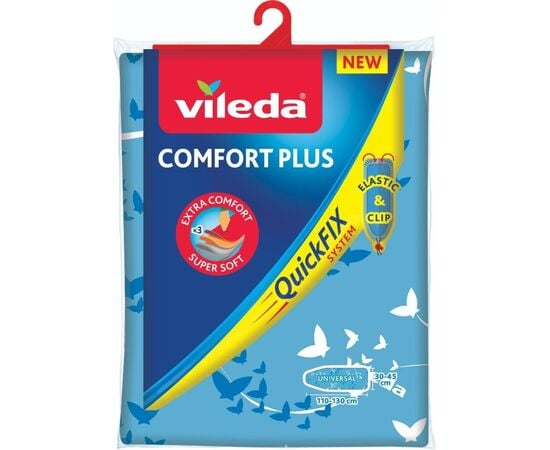 Чехол для гладильной доски Vileda Comfort plus розовый/бирюзовый 5.5х22.50х36 см