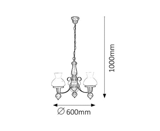 Chandelier Rabalux PETRONEL 3 E27 metal wood black 7078