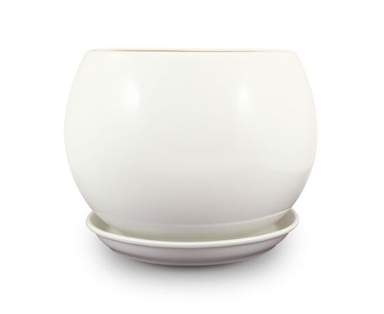 Ceramic flower pot Oriana Shar gloss white 13.5x12.5 cm 1.4 l