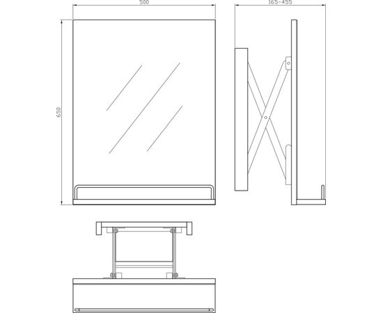 სარკე Cersanit Smart 50 cm