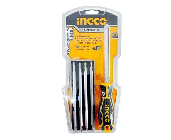 Screwdriver set Ingco AKISD0181 18 pcs.