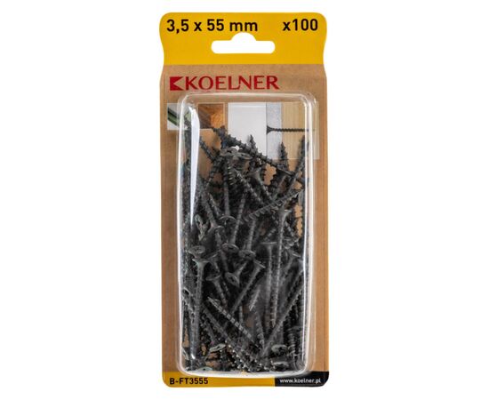 Screw 3.5x55 mm on wood Koelner 100 pcs B-FT3555 shiny