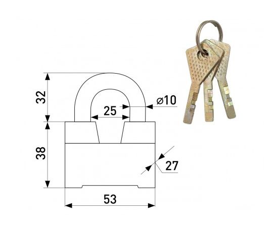 Padlock Soller 113-008 with short shackle