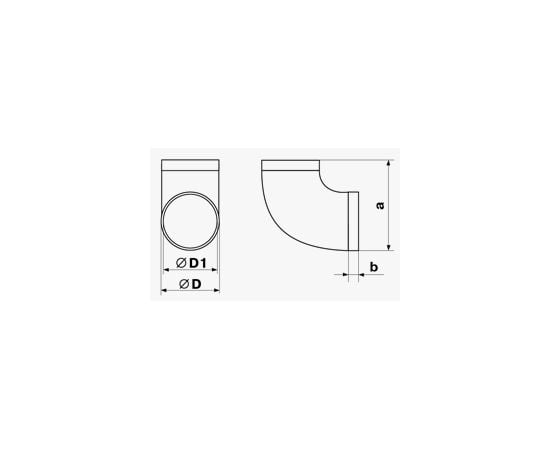 Air duct connector 222 Domovent 164x125x122 mm