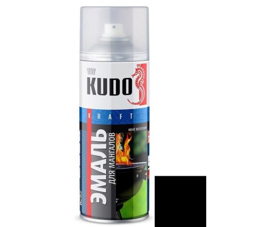 Heat-resistant enamel for barbecues Kudo KU-5122 black 520 ml