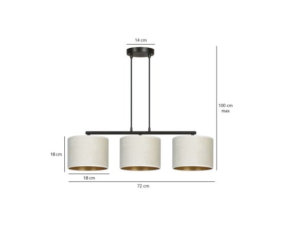 Pendant EMIBIG Hilde 3 E27 3x MAX 60W black white