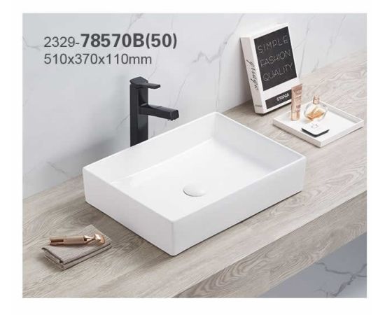 Washbasin Pate Square 78570B(50) Glossy white