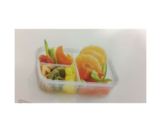 Container for products with three compartments Irak Plastik Fresh box LC-510 250+250+500 ml