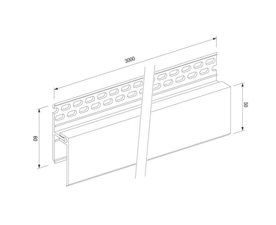 Ventilation bar Profile VOX Kerrafront FS-262 Concrete Oak 3 m A