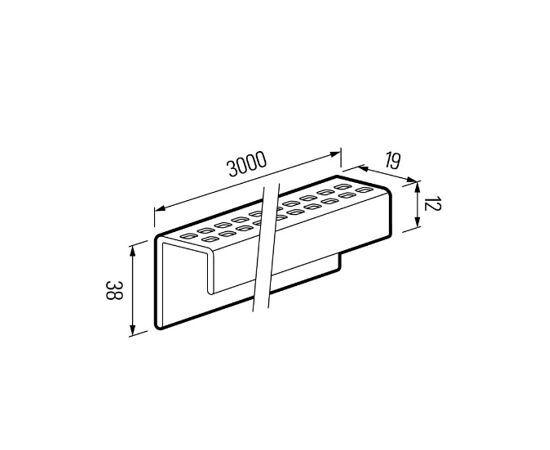 Bar U- perforated Profile VOX Kerrafront FS-261 anthracite 3 m A